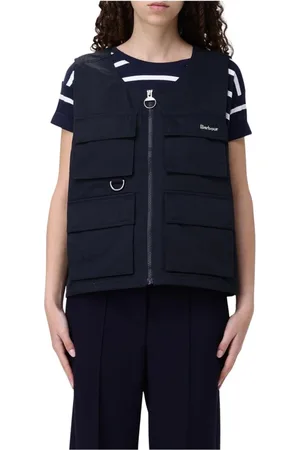 Barbour Femme, Vestes, Bleu, Taille: 38 FR Pull en Tricot Bleu pour Femmes