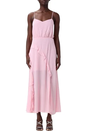 Armani Exchange Femme, Robes, Rose, Taille: 38 FR Robe Midi Rose à Volants
