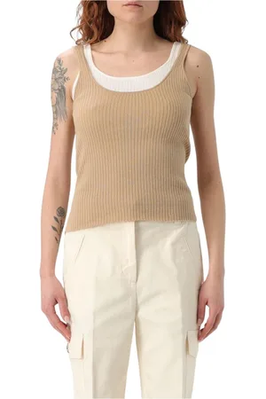 Twin-Set Femme, Pulls, , Taille: 40 FR Débardeur côtelé en tricot superposé