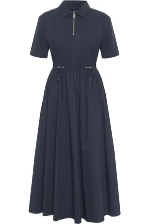 add Femme, Robes, Bleu, Taille: 40 FR Robe Midi Bleue à Cordon de Serrage
