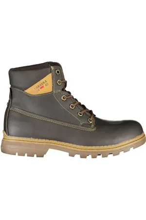Carrera Homme, Chaussures, Brun, Taille: 43 EU Bottes Marron Robustes à Lacets avec Contraste