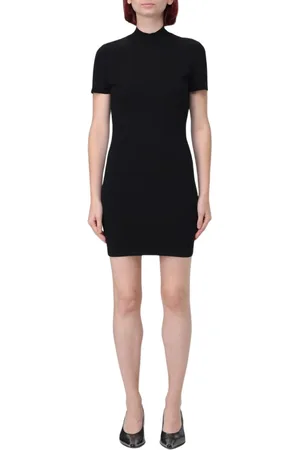 Alexander Wang Femme, Robes, Noir, Taille: 38 FR Élégante Robe Mini Noire avec Détails Froissés