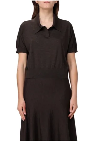 Khaite Femme, Tops, Brun, Taille: 42 FR Haut Polo Tricoté Marron