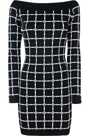 Elisabetta Franchi Femme, Robes, Noir, Taille: 40 FR Robe Noire Encolure Bateau Manches Longues