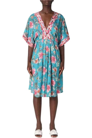 Liu Jo Femme, Robes, Bleu, Taille: 36 FR Robe Mini Bleue à Fleurs