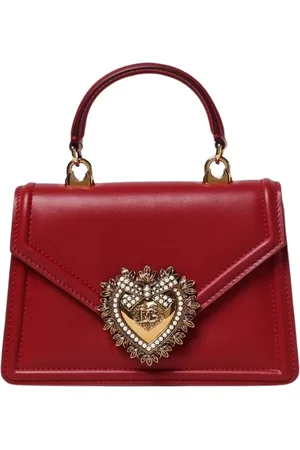 Dolce & Gabbana Femme, Sacs, Rouge, Taille: ONE Size Sac à Fermoir en Forme de Cœur en Jaune Crème