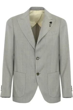 LARDINI Homme, Vestes, Gris, Taille: XL Veste Gris Clair en Mélange de Laine