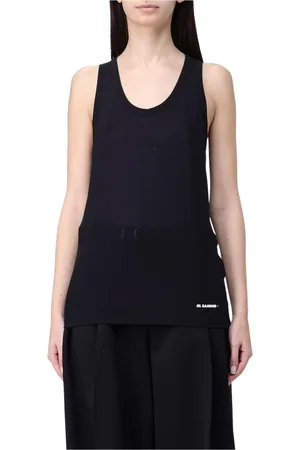 Jil Sander Femme, Tops, Noir, Taille: 38 FR Débardeur Blanc Coupe Décontractée
