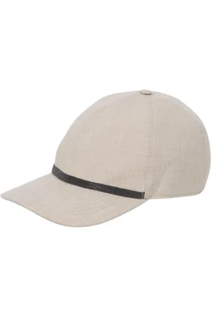 Brunello Cucinelli Femme, Accessoires, , Taille: 40 FR Casquette de Baseball en Lin Gris Perle