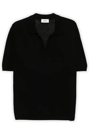 A PAPER KID Homme, Tops, Noir, Taille: M Polo Maille Fine Noir