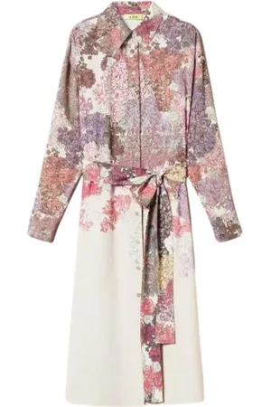 Twin-Set Femme, Robes, Multicolore, Taille: 34 FR Robe longue à imprimé floral