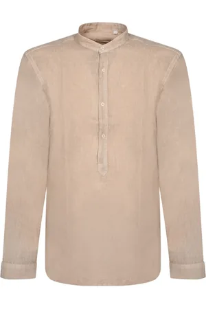 COSTUMEIN Homme, Chemises, , Taille: L Chemise Élégante en Lin à Col Mandarin