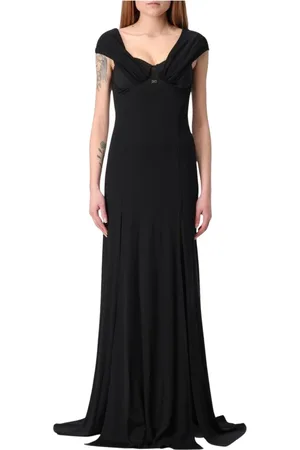 Elisabetta Franchi Femme, Robes, Noir, Taille: 40 FR Robe Longue Noire