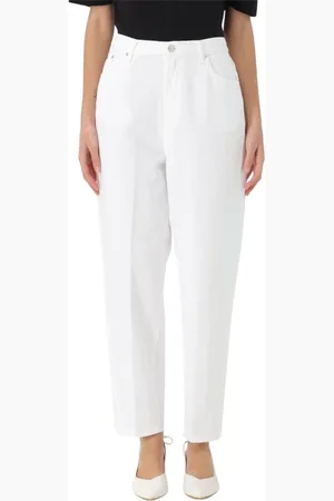 Dondup Femme, Jeans, Blanc, Taille: W32 Jeans Jambe Droite Blancs pour Femmes