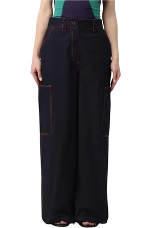 SUNNEI Femme, Jeans, Bleu, Taille: 42 FR Jean Large Coutures Contrastantes