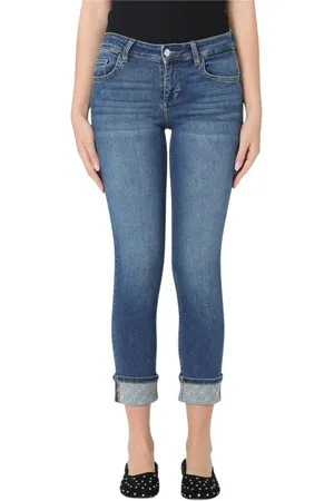 Liu Jo Femme, Jeans, Bleu, Taille: W33 Jean Skinny Cropped avec Poignet Élégant