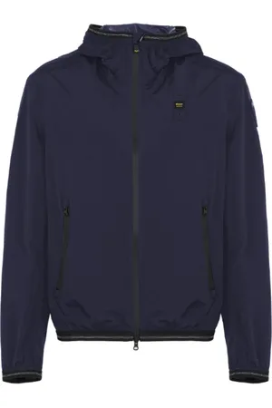 Blauer Homme, Vestes, Bleu, Taille: M Manteau Coupe-Vent Bleu À Capuche