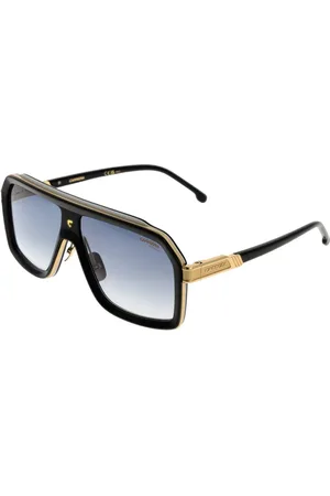 Carrera Unisex, Accessoires, Noir, Taille: ONE Size Lunettes de Soleil Aviateur Noires avec Verres Bleus Dégradés