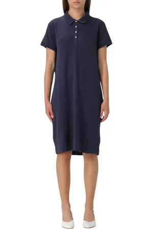 Barbour Femme, Robes, Bleu, Taille: 38 FR Robe Bleu Marine Manches Courtes