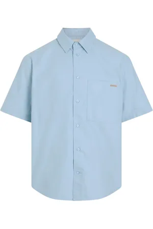 Calvin Klein Homme, Chemises, Bleu, Taille: S Chemise en coton à manches courtes