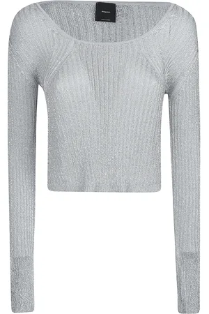 Pinko Femme, Pulls, Gris, Taille: 36 FR Pull Tricot Confortable