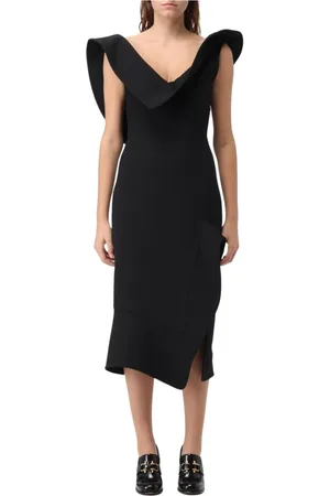 Bottega Veneta Femme, Robes, Noir, Taille: 36 FR Robe Noire à Ourlet Asymétrique