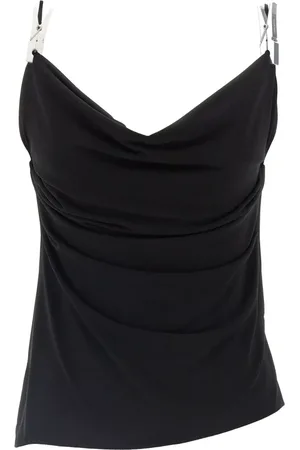 COPERNI Femme, Tops, Noir, Taille: 36 FR Haut Noir avec Encolure Drapée en Jersey