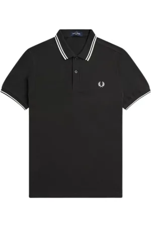 Fred Perry Homme, Tops, Vert, Taille: XL Polo en Coton à Rayures Contrastées