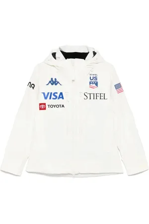 Kappa Femme, Sport, Blanc, Taille: 38 FR Blanc Imperméable Zip-Front Outerwear