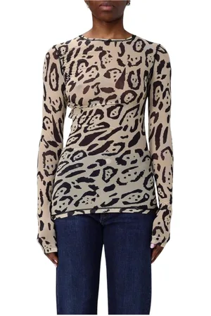 Sportmax Femme, Tops, Multicolore, Taille: 38 FR Leopard Print Mesh Top