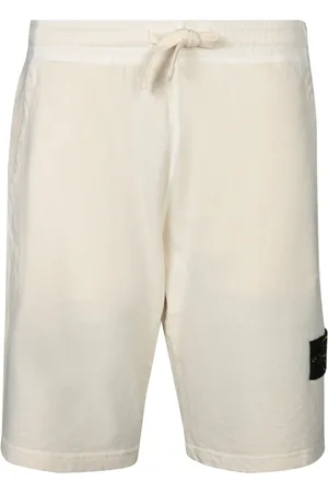 Stone Island Homme, Shorts, Blanc, Taille: M Shorts en Coton Tricoté Élastique