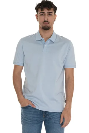 HUGO BOSS Homme, Tops, Bleu, Taille: M Polo à manches courtes avec motif carreaux