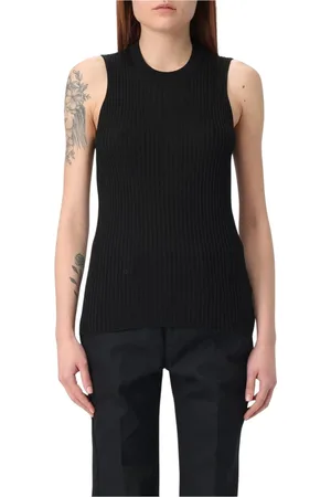 Jil Sander Femme, Tops, Noir, Taille: 40 FR Haut Élégant en Tricot Côtelé