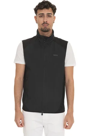 HUGO BOSS Homme, Vestes, Noir, Taille: 2XL Gilet à Imprimé Micro Zip