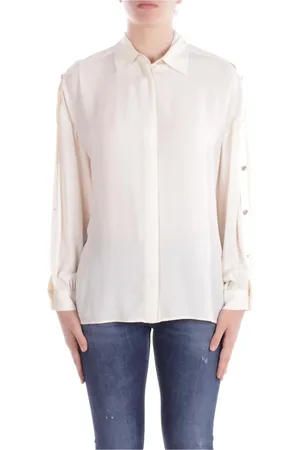 Liu Jo Femme, Blouses et Chemises, , Taille: 38 FR Chemise Crème Collection 1 Fermeture à boutons