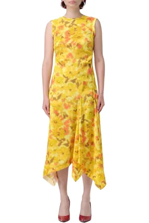 Acne Studios Femme, Robes, Jaune, Taille: 36 FR Robe Midi Florale, Jaune Vibrant