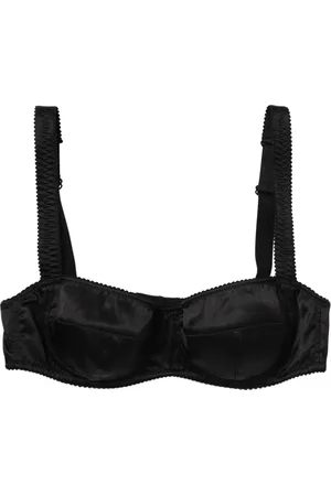 Dolce & Gabbana Femme, Sous-vêtements, Noir, Taille: 38 FR Soutien-Gorge Balconnet en Satin Noir