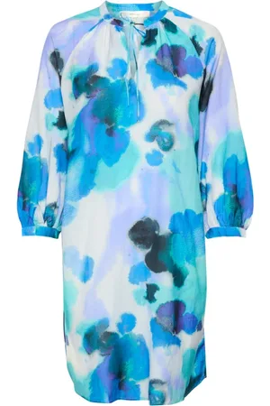 INWEAR Femme, Robes, Bleu, Taille: 36 FR Robe Tunique Gouttes Aquarelle Bleue