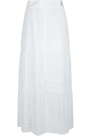 Patrizia Pepe Femme, Jupes, Blanc, Taille: 34 FR Jupe Longue Chic pour Femmes