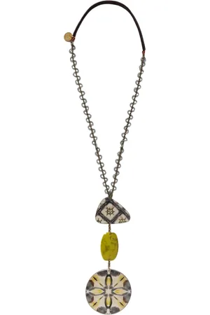 Maliparmi Femme, Accessoires, Gris, Taille: ONE Size Collier en résine florale