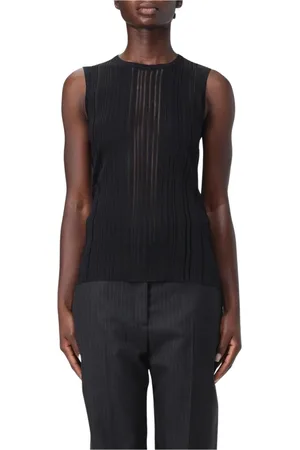 Helmut Lang Femme, Tops, Noir, Taille: 38 FR Haut Noir Transparent Sans Manches