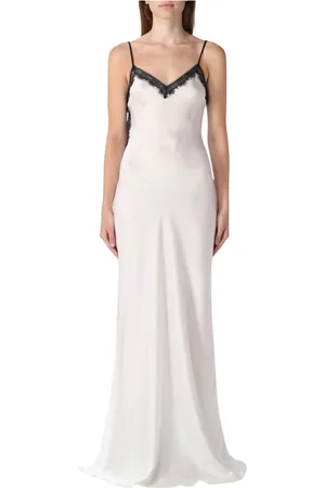 Alberta Ferretti Femme, Robes, Blanc, Taille: 36 FR Robe Élégante en Dentelle