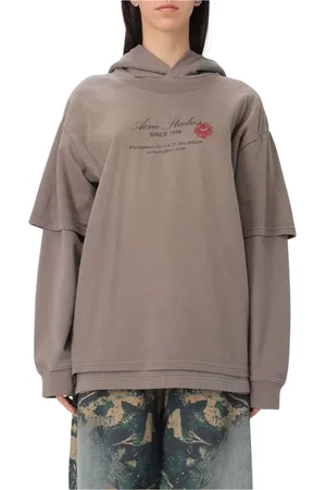 Acne Studios Femme, Sweatshirts et sweats à capuche, Gris, Taille: 38 FR Sweat à Capuche Double Couche Gris