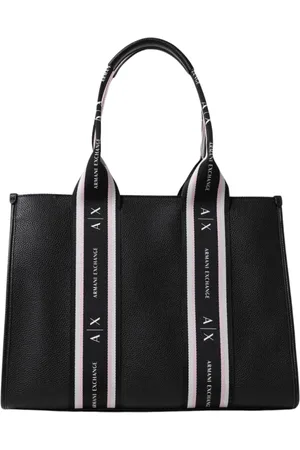 Armani Exchange Femme, Sacs, Noir, Taille: ONE Size Minimalist Logo Strap Tote Bag