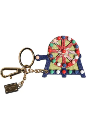 Dolce & Gabbana Femme, Accessoires, Multicolore, Taille: ONE Size Porte-clés Carretto Multicolore Tons Dorés