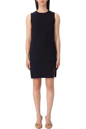 Max Mara Femme, Robes, Bleu, Taille: 38 FR Robe Shift Noire Élégante avec Poches
