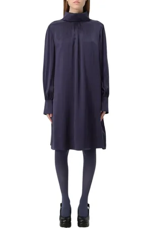 Aspesi Femme, Robes, Bleu, Taille: 38 FR Robe Bleue A-line Mini Col Montant