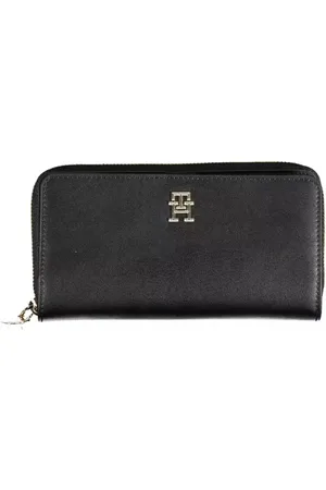 Tommy Hilfiger Femme, Accessoires, Noir, Taille: ONE Size Portefeuille noir avec fermeture à glissière et à pression
