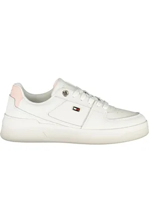 Tommy Hilfiger Femme, Chaussures, Blanc, Taille: 36 EU Baskets Blanches à Détails Contrastés
