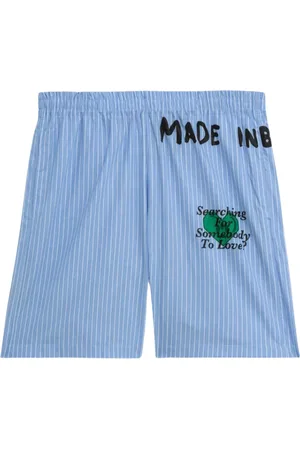 BARROW Homme, Shorts, Bleu, Taille: S Shorts Unisex en Popeline à Rayures Bleues
